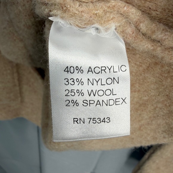 Cocogio Made in Italy Wool Blend Coatigan Cardigan Jacket Beige Womens S - Picture 5 of 6